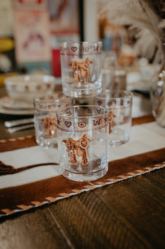 14oz 'Boots & Saddle' Whiskey Glasses (Set of 4)