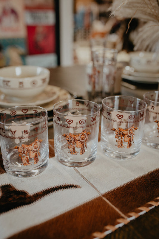 14oz 'Boots & Saddle' Whiskey Glasses (Set of 4)