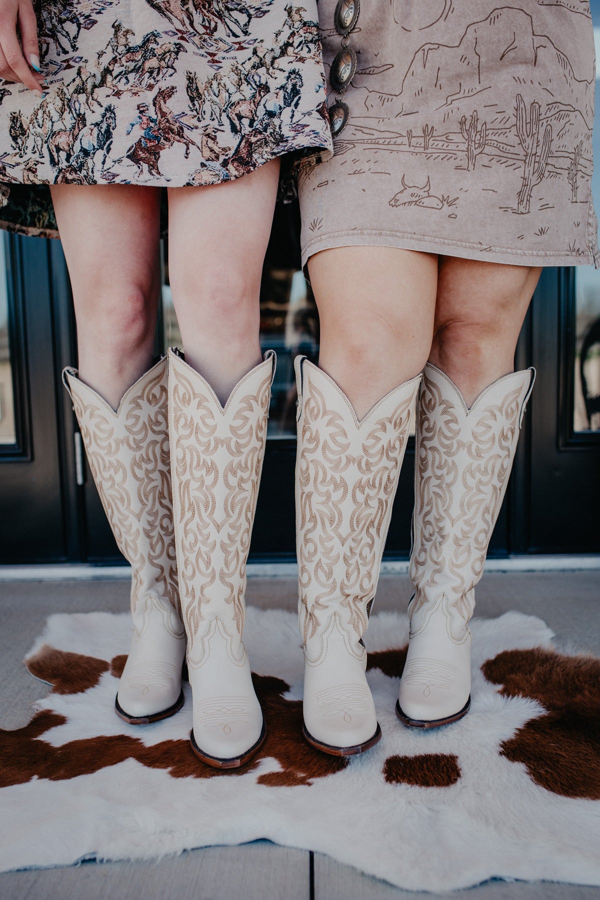 'Missouri Bone' Tall Leather Boots by Liberty Black {B & C Calf Widths}
