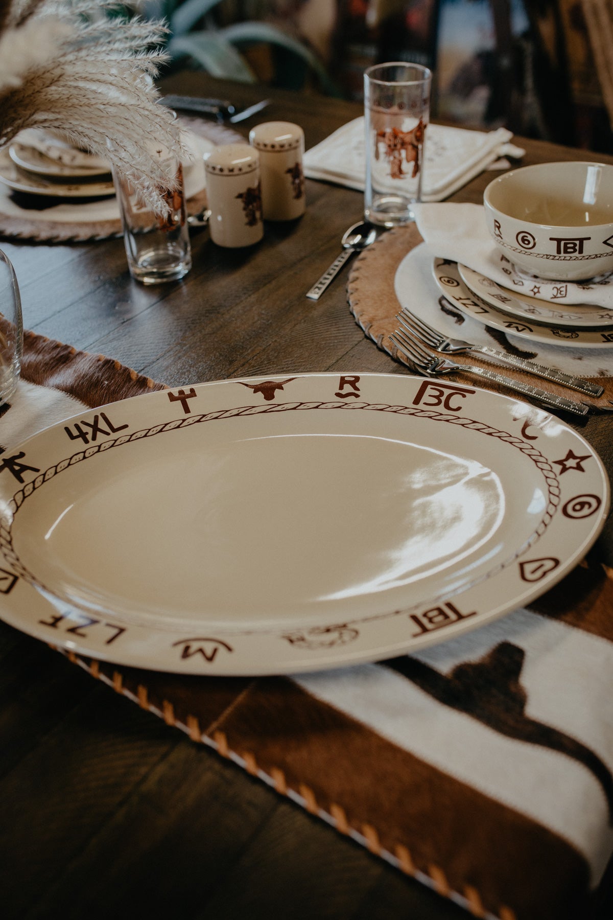 XL 18" Oval Ceramic Branded Platter