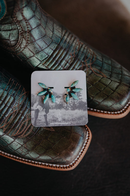 Turquoise Half Cluster Earrings
