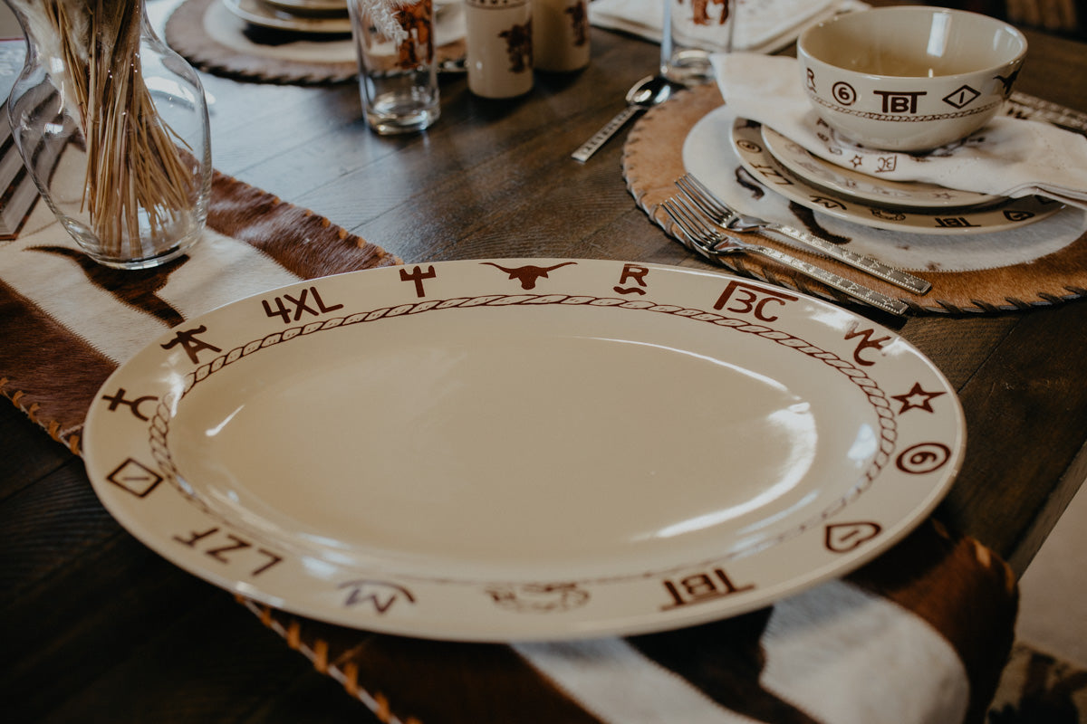 XL 18" Oval Ceramic Branded Platter