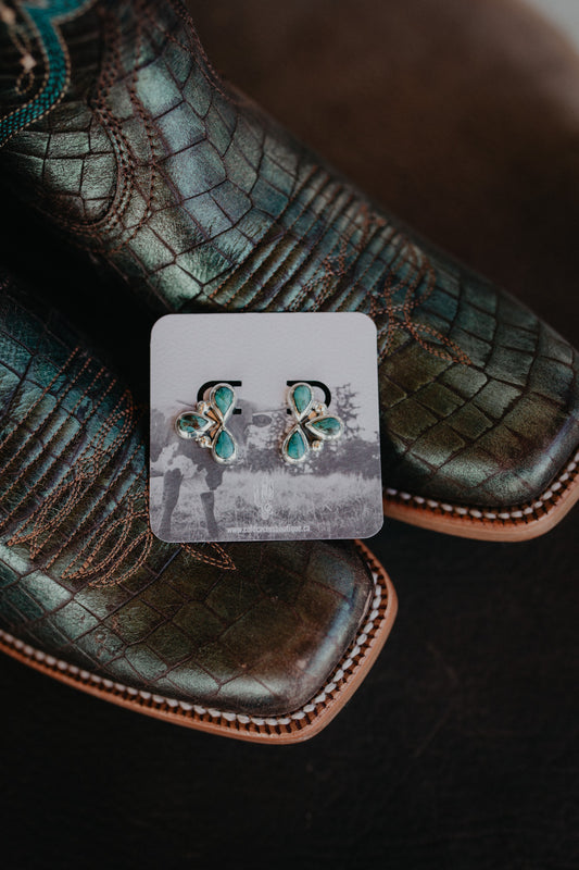 Turquoise Triple Teardrop Post Earring