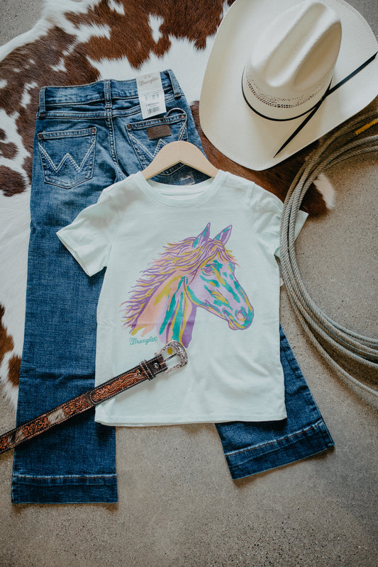 'Gallop in Colour' Girl's Short Sleeve Shirt by Wrangler (S-XL)