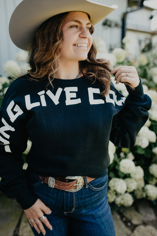 'Victoria' Women's Wrangler Long Live Cowboys Crewneck (S-XXL)