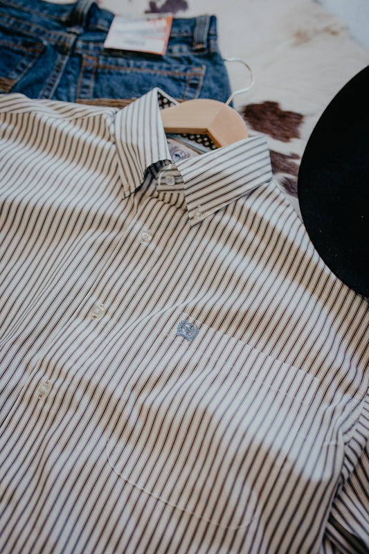 'Raymond' Striped CINCH Classic Fit Long Sleeve Button Down Shirt (S-XXL)
