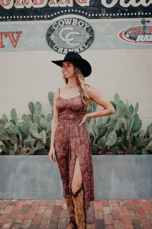 'Kelsea' Horse Print Midi Dress (M-XL)