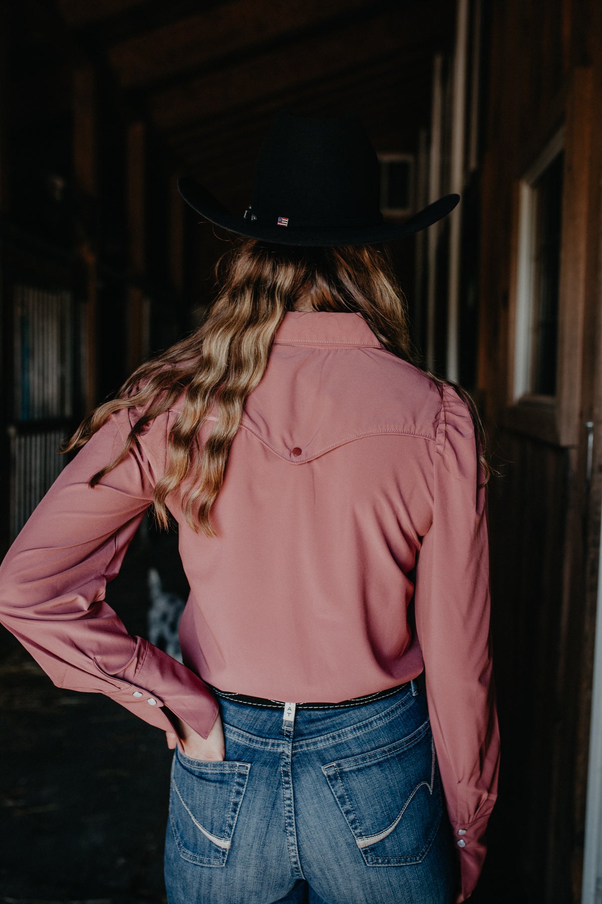 'Margaret' Long Sleeve Wine Pearl Snap (S-XL)