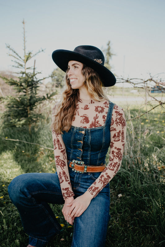 'Lainey' Bustier Denim Top by Wrangler X Lainey Wilson  (XS-XL)