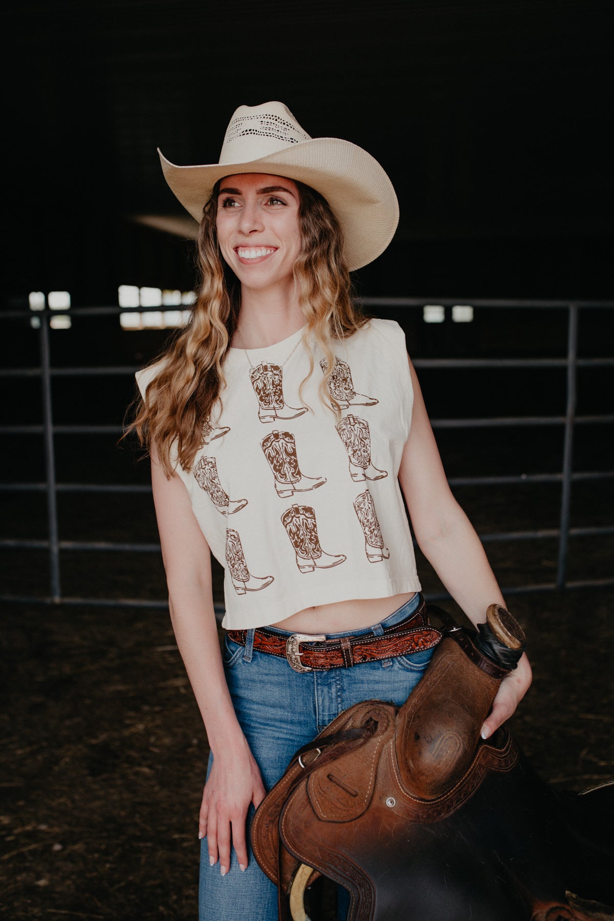'For The Love of Cowboy Boots' Muscle Tank (M - XL)