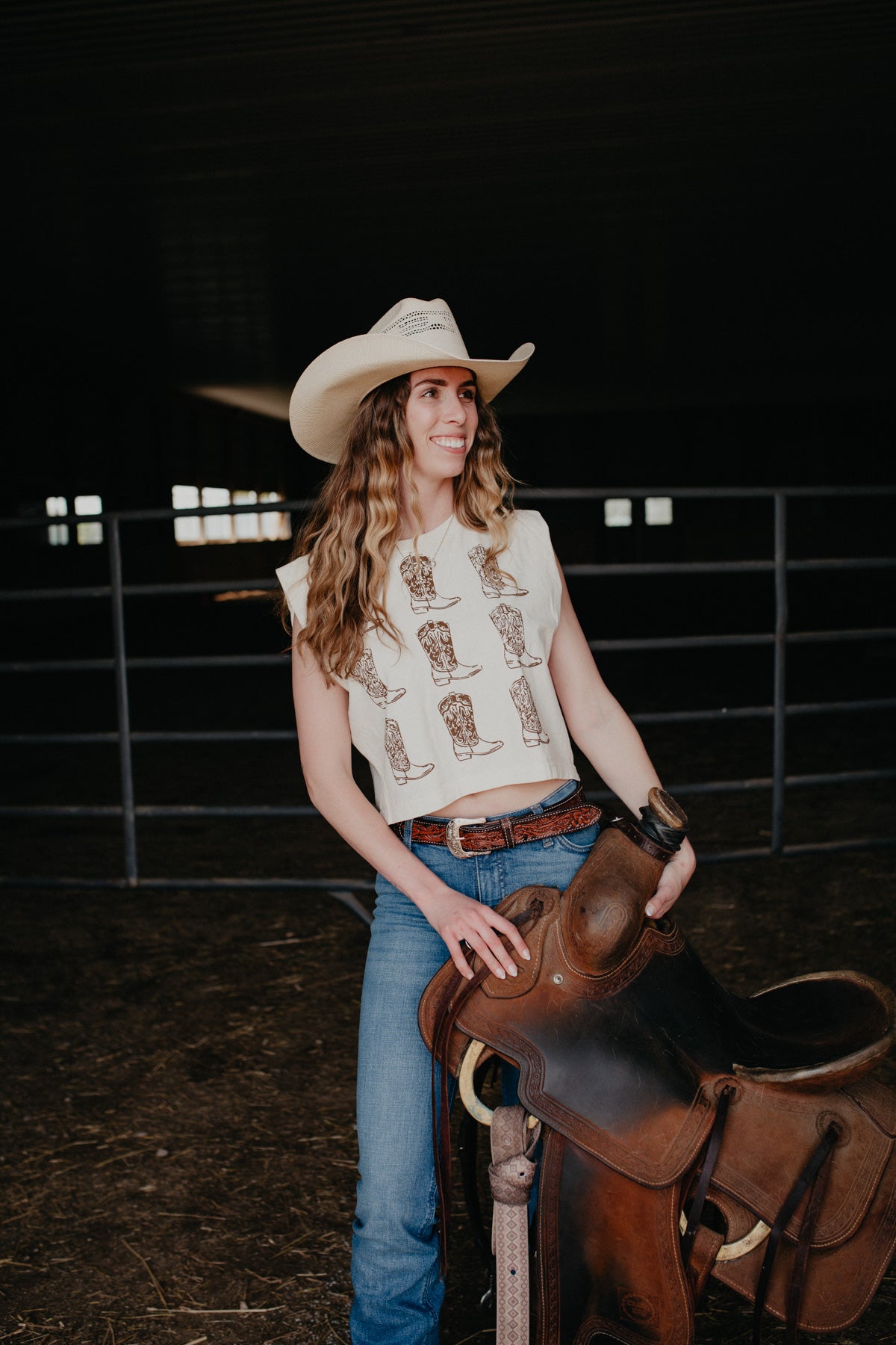 'For The Love of Cowboy Boots' Muscle Tank (M - XL)