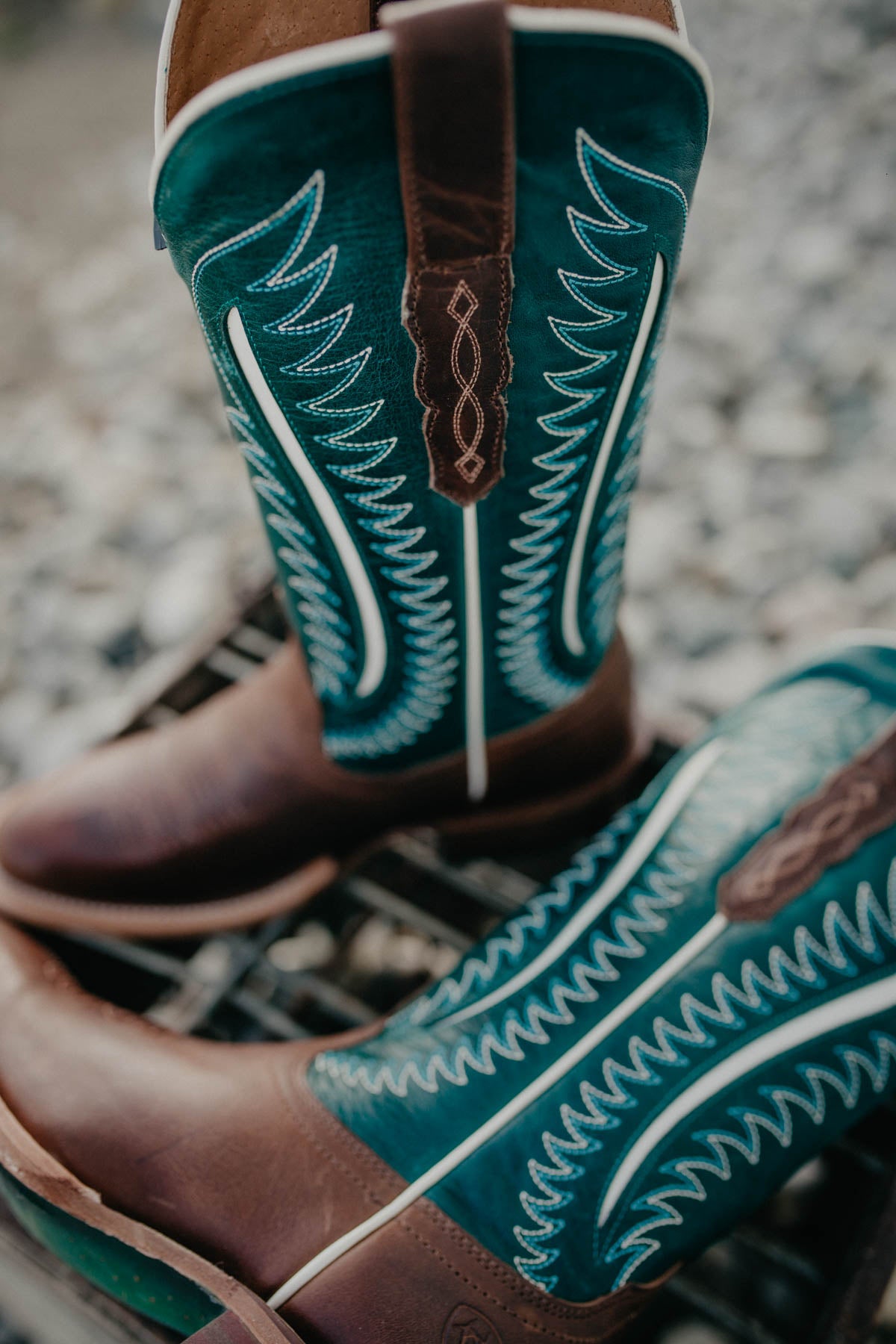 Futurity Limited Western Boot with R Toe {Umber Rust/Turquoise Nights}