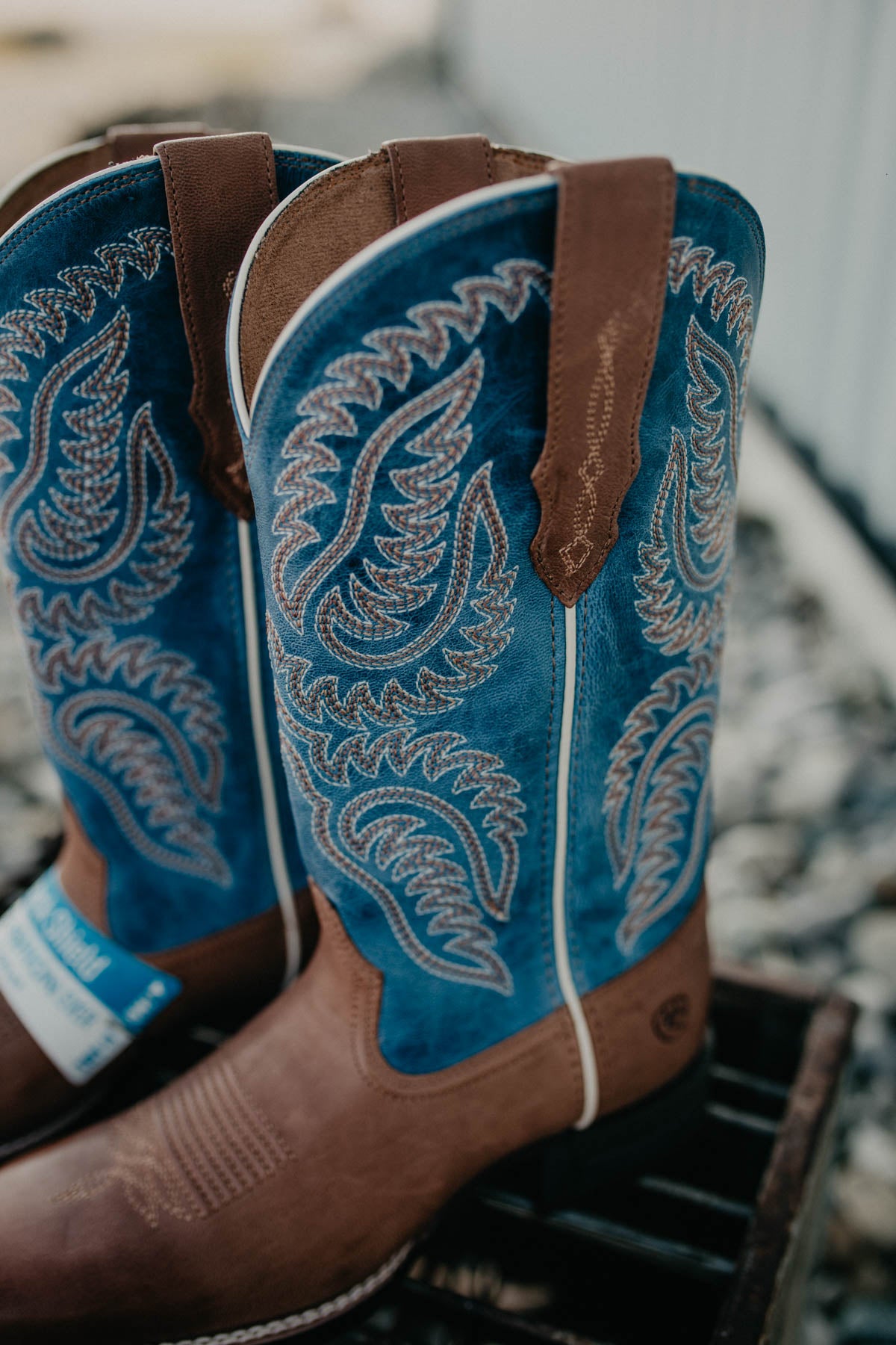 Blue western boots best sale