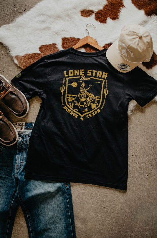 'Lone Star' Men's Hooey Black T Shirt (S - XXL)