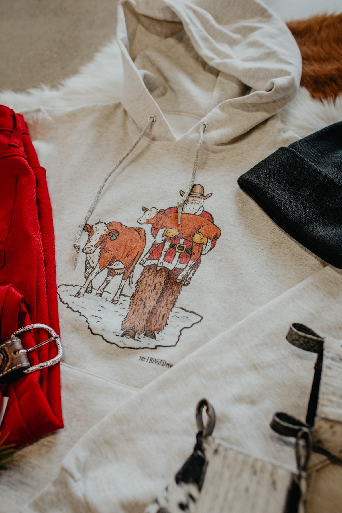 "Always Knew Santa Was a Cowboy" Heathered Hoodie (S - XXL)