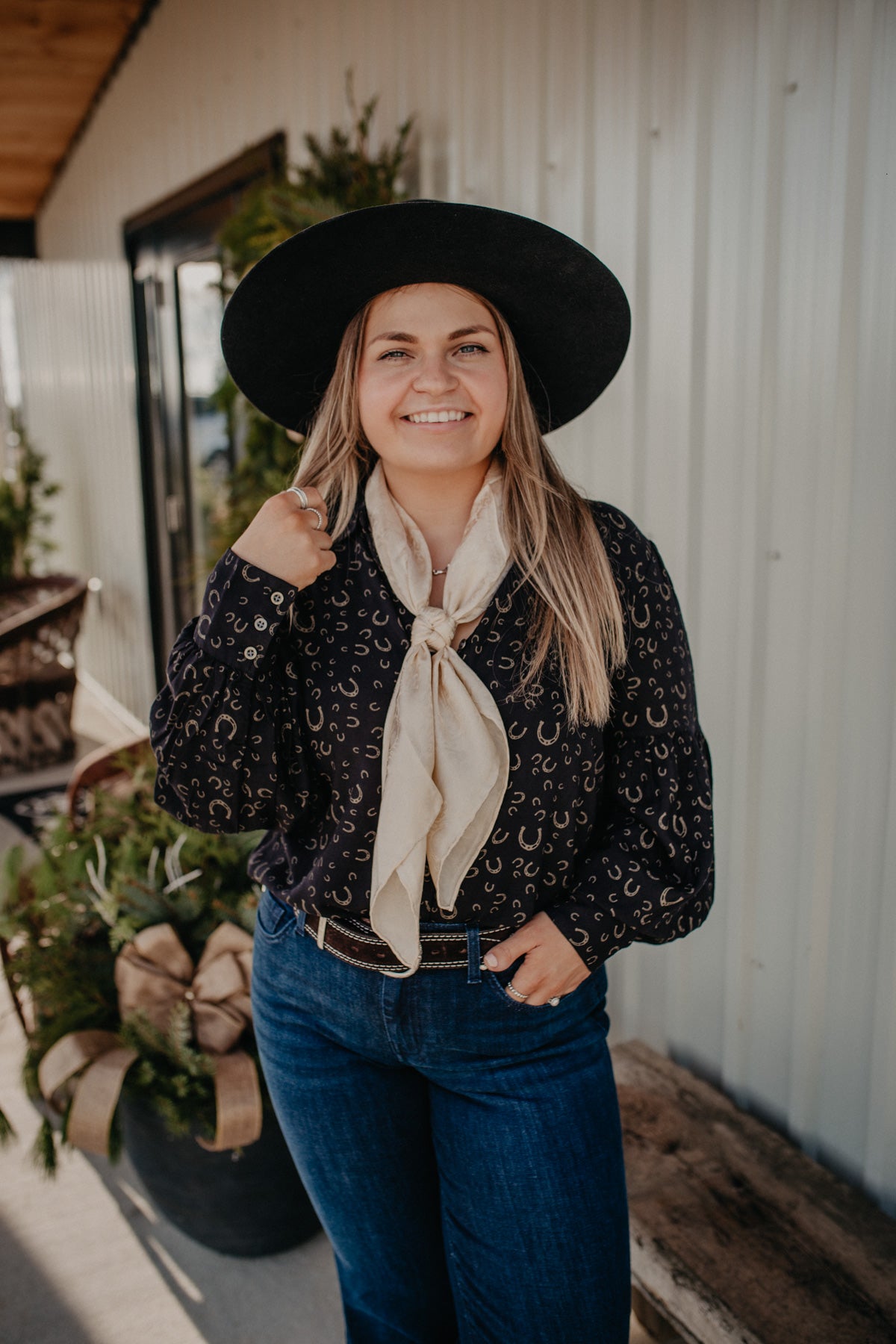 'Lora' Golden Horseshoes Blouse by Ariat (XS-XXL)