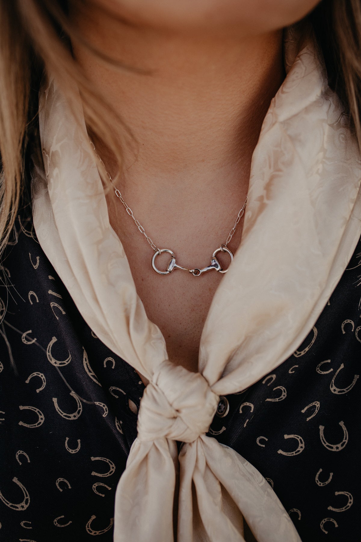 Sterling Silver Snaffle Bit Necklace