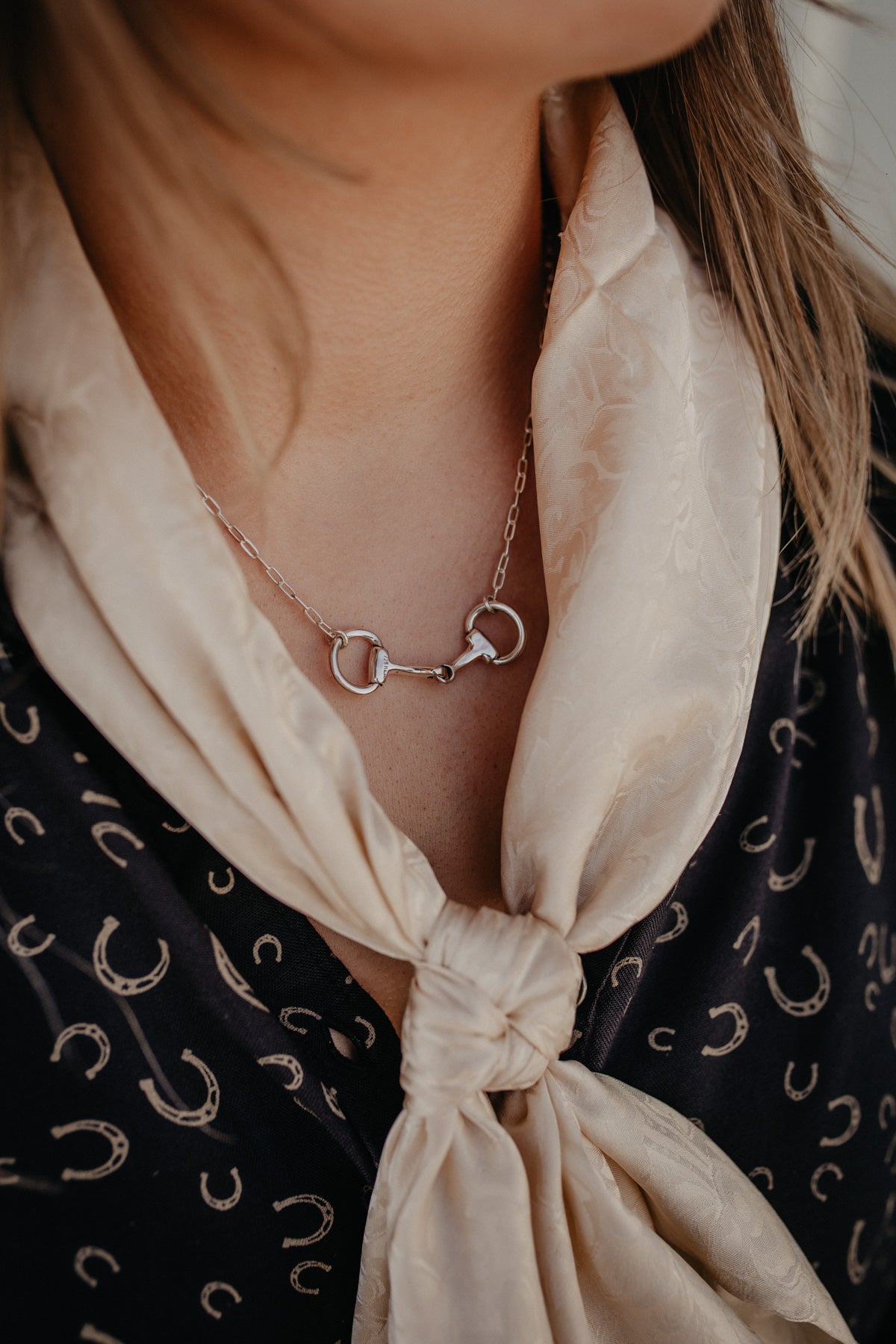 Sterling Silver Snaffle Bit Necklace