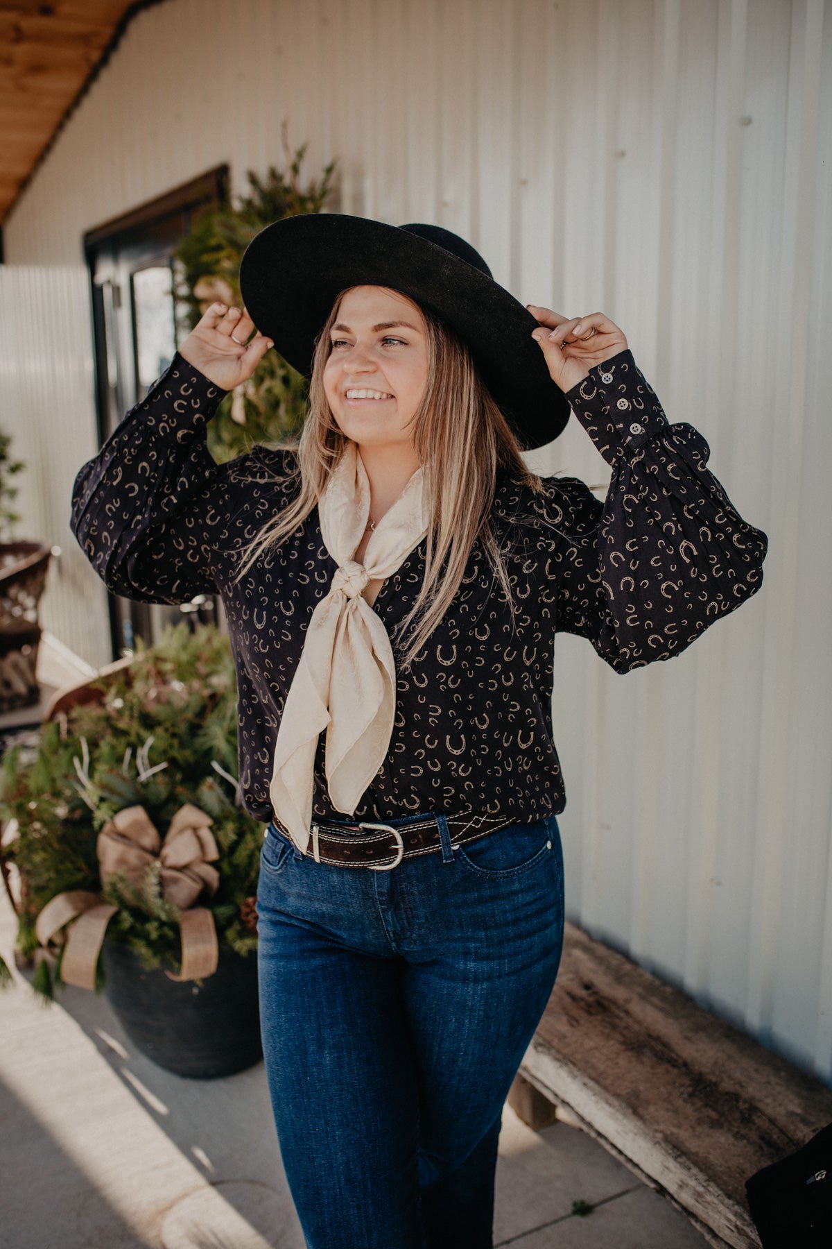 'Lora' Golden Horseshoes Blouse by Ariat (XS-XXL)