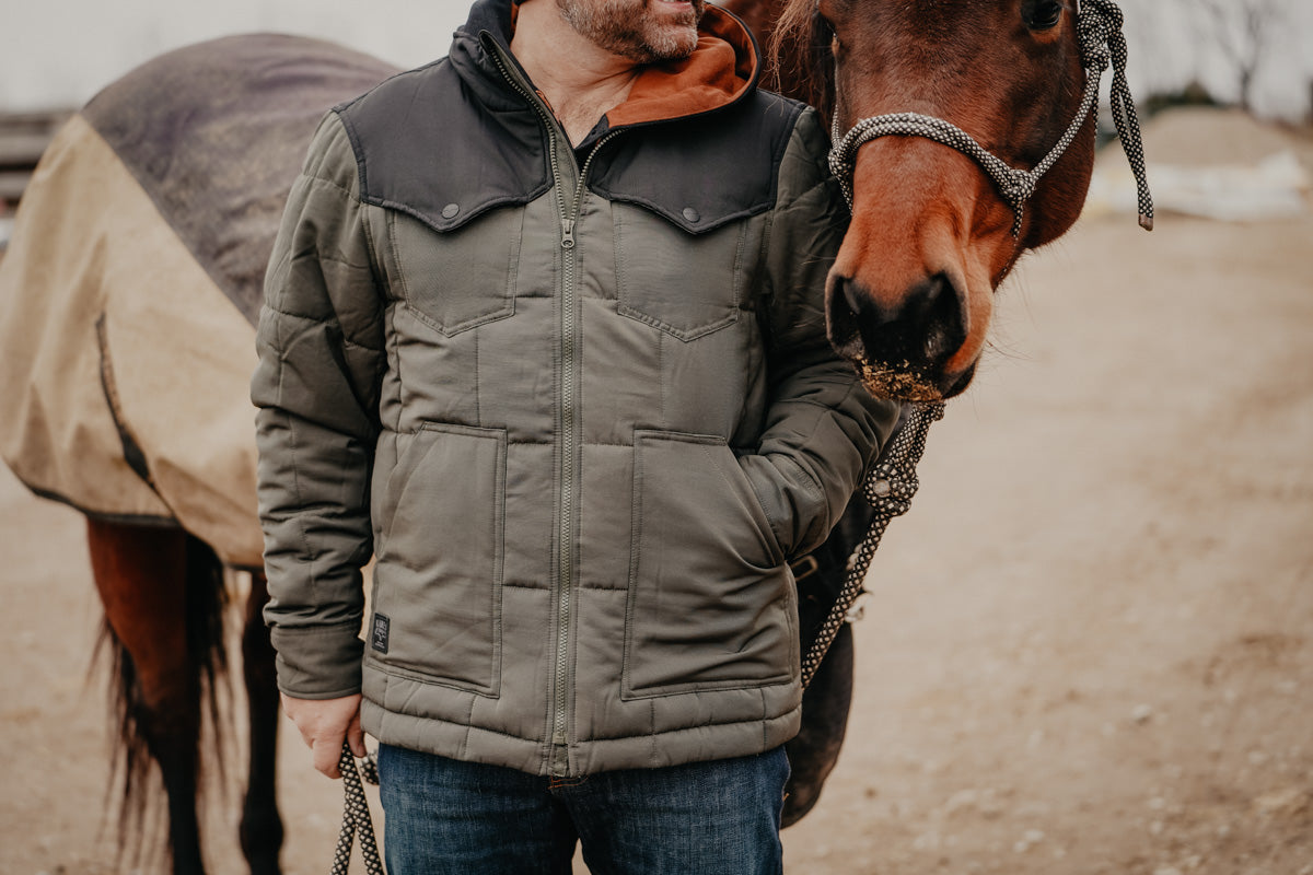 'Colt' Men's Jacket by Kimes Ranch (Military Green / Charcoal)