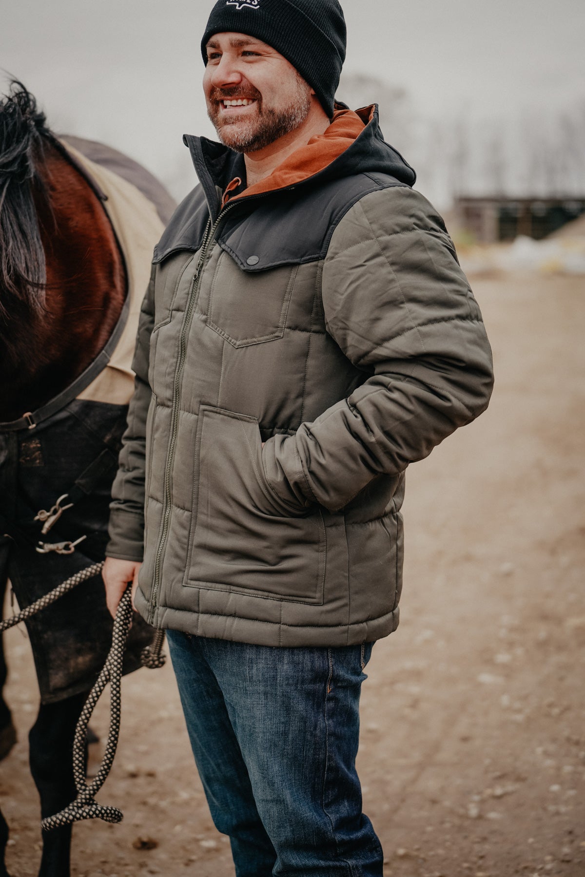 'Colt' Men's Jacket by Kimes Ranch (Military Green / Charcoal)