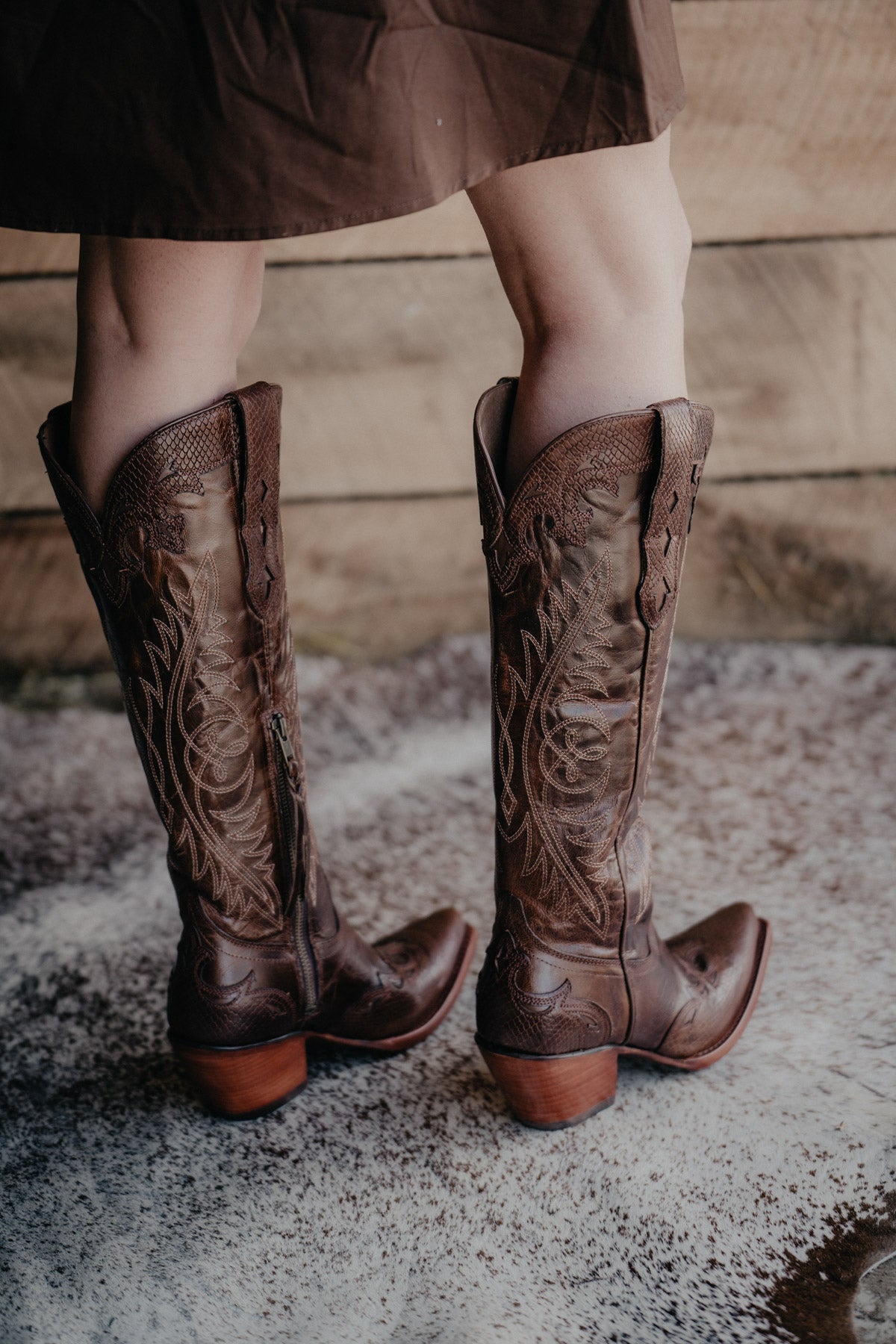 'Geneva' Ariat Tall Western Boot with Calf Stretch Fit {Rye Brown}