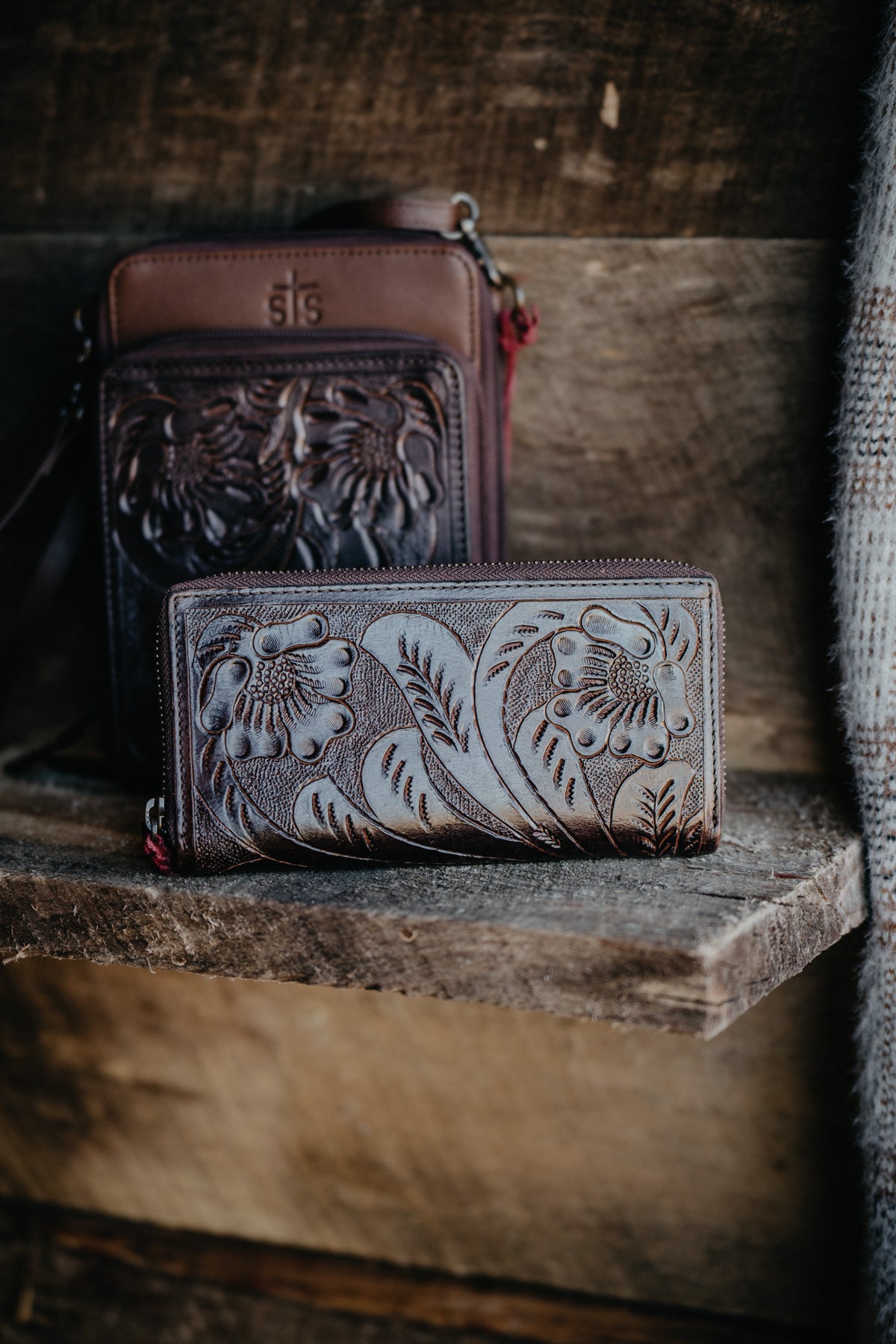 'Westward' Floral Tooled Leather Women's Bifold Wallet by STS Ranchwear