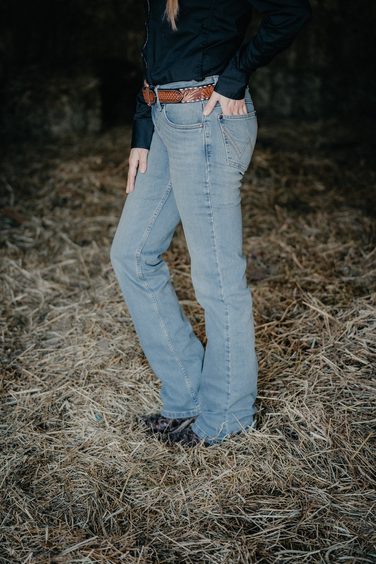 'Madelyn 'Mid Rise Mae Bootcut Jean by Wrangler (Light Wash)