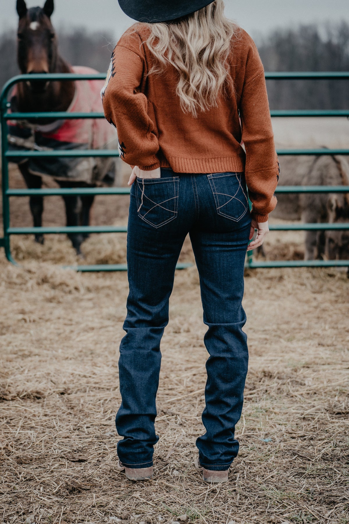 'Ella' Perfect Rise {Dark Wash} Straight Leg Jean by Ariat