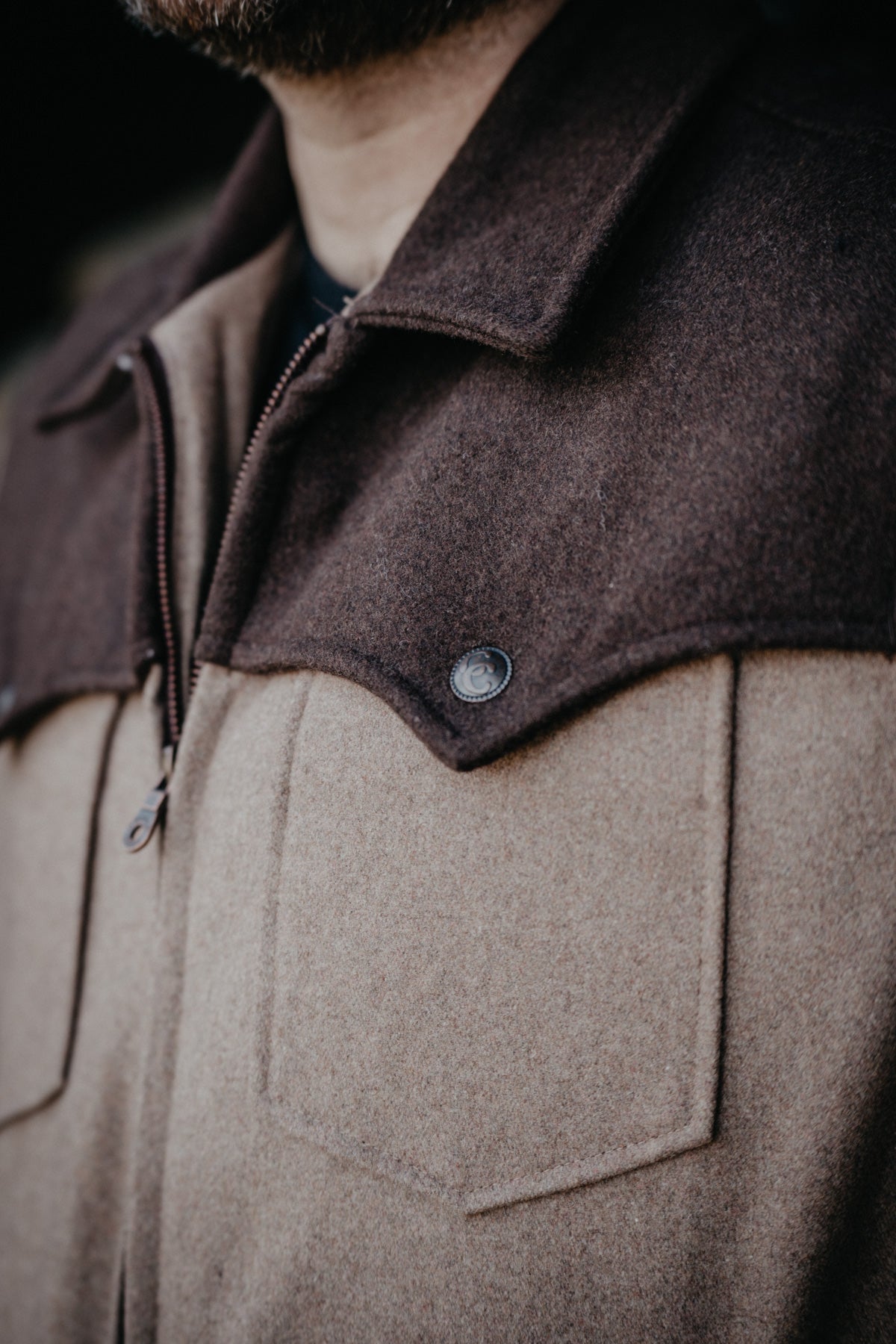 'Bramford' Men's 2-Tone Wool Jacket by Cripple Creek