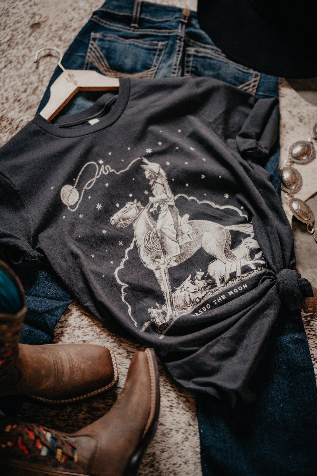 'Lasso the Moon' Graphic T with Embellishments (XS - XXL)