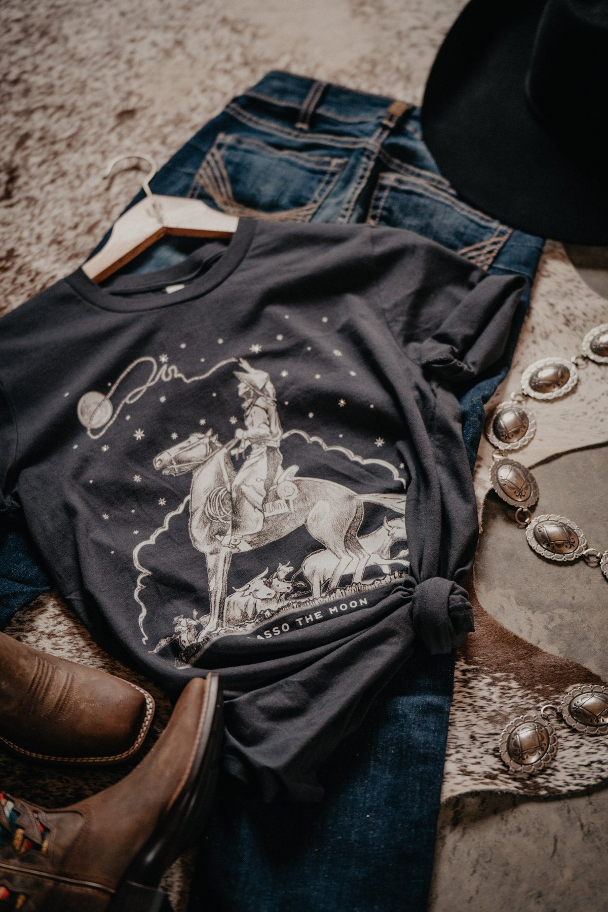 'Lasso the Moon' Graphic T with Embellishments (XS - XXL)