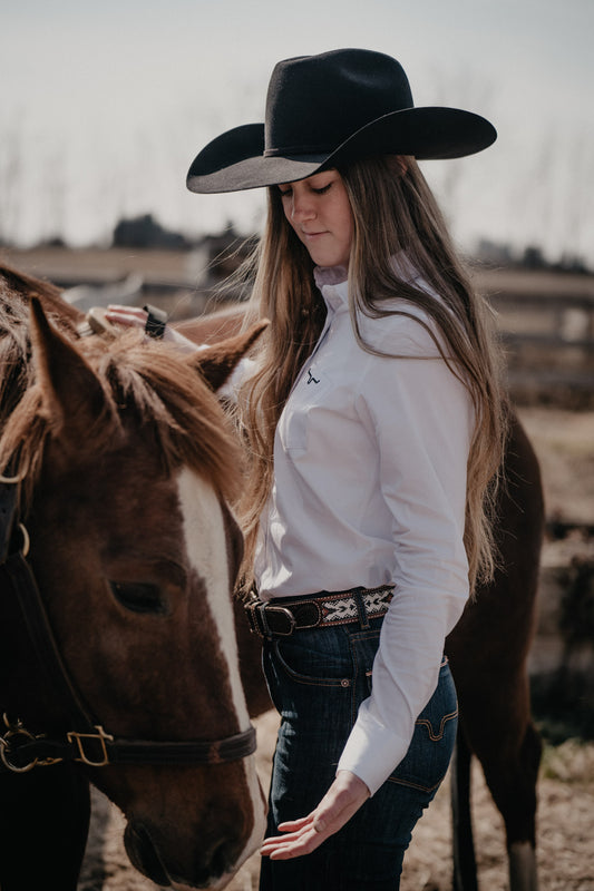 Women's Kimes Ranch Team Button Down Shirt (White L & XL Only)