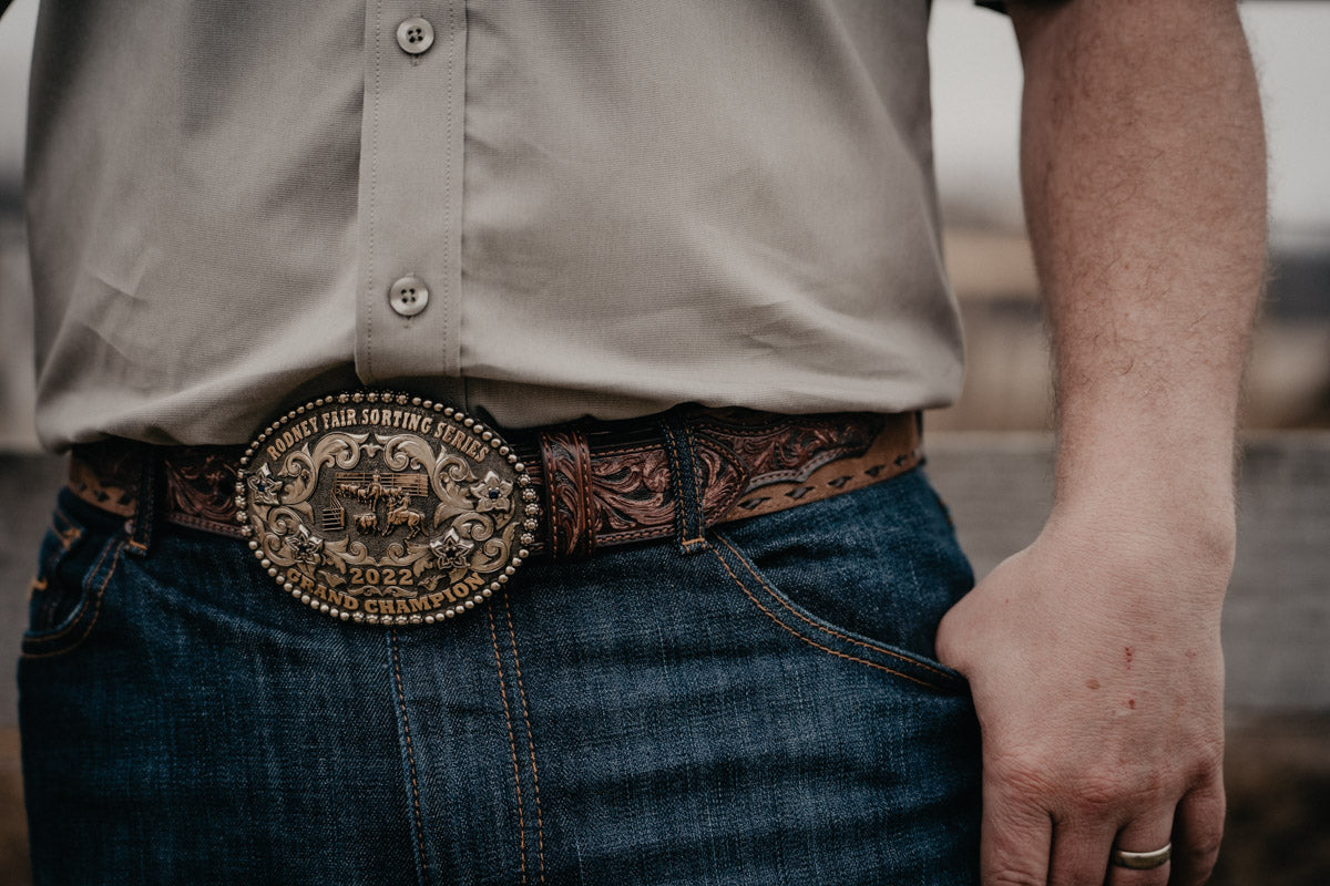 Nocona Rough Out Men's Belt with Buck Lace Stitching (32" to 44")