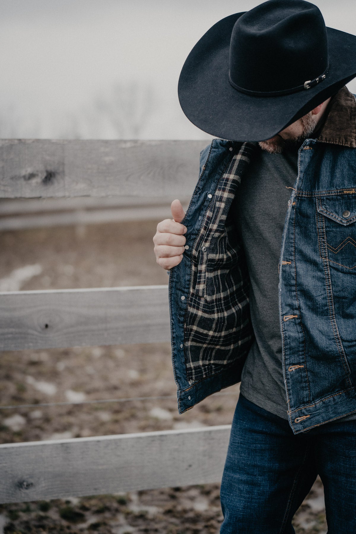 Men's Blanket Lined Wrangler Denim Jacket