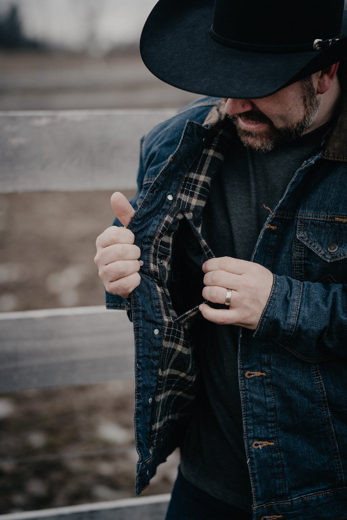 Men's Blanket Lined Wrangler Denim Jacket