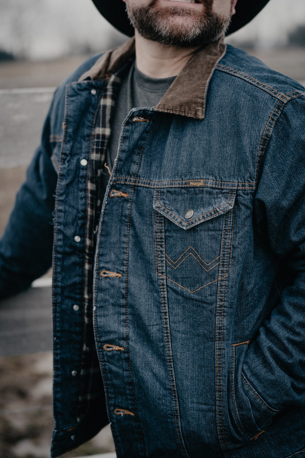 Men's Blanket Lined Wrangler Denim Jacket