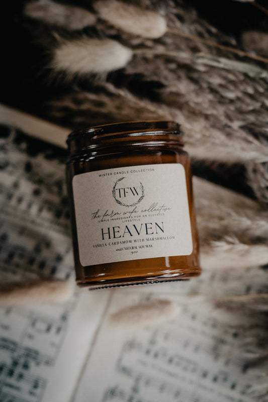 'Heaven' Vanilla & Marshmellow Scented Soy Candle (9 oz)