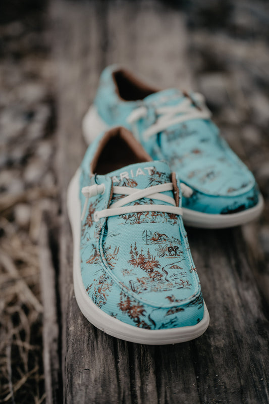 Turquoise Western Aloha X Ariat Hilo Shoes
