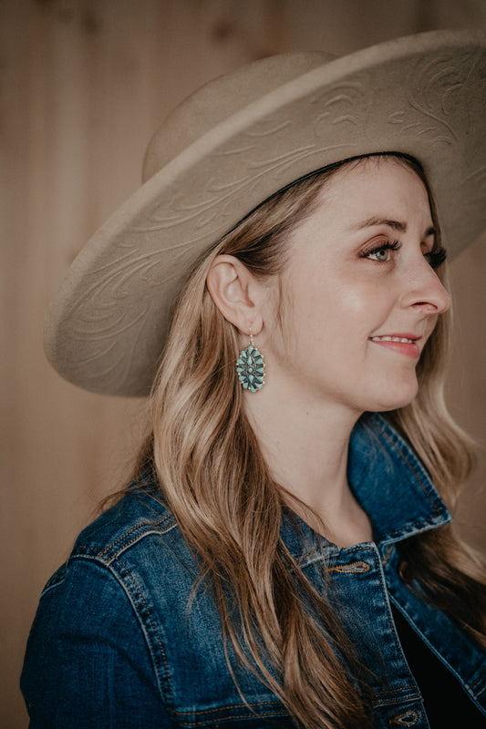 Turquoise Cluster Hanging Earrings