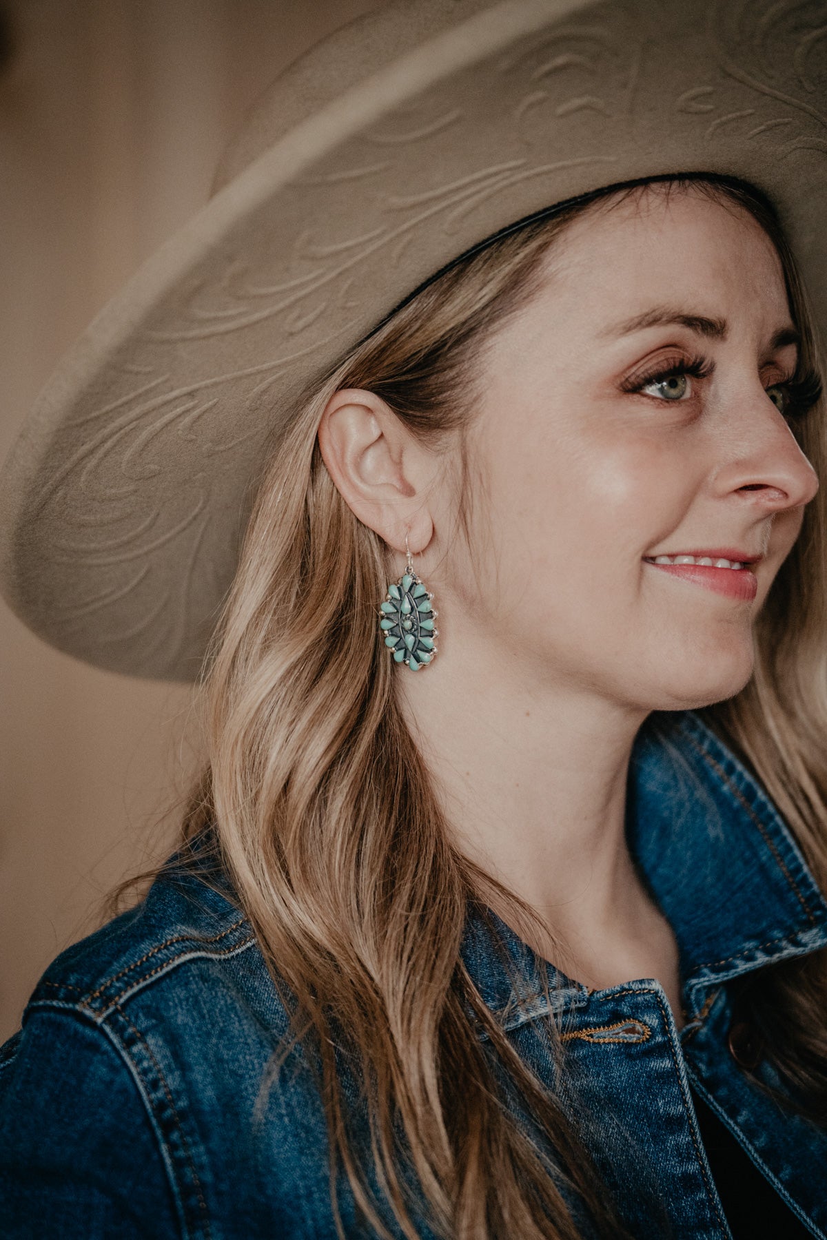 Turquoise Cluster Hanging Earrings