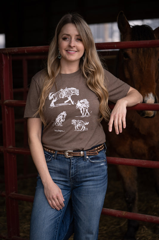 'Cold Backed Buckskin' CC Cowgirl Exclusive Brown Graphic T