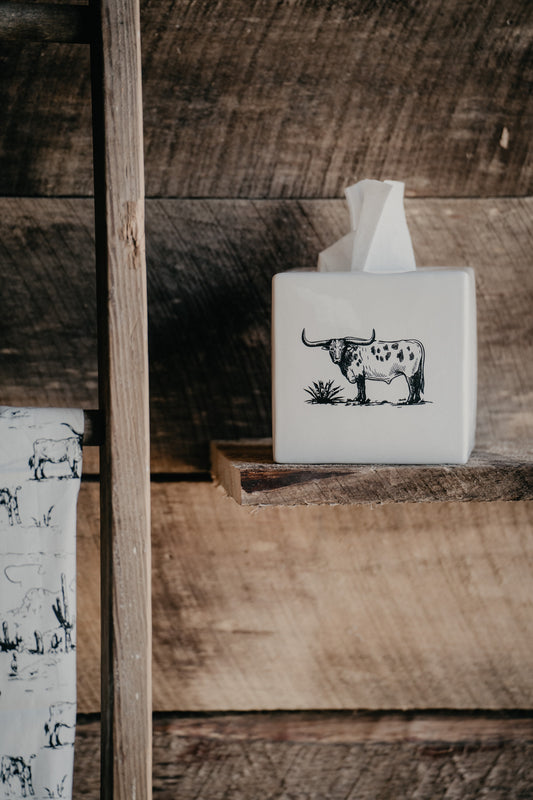 'Ranch Life' Ceramic Tissue Box Cover