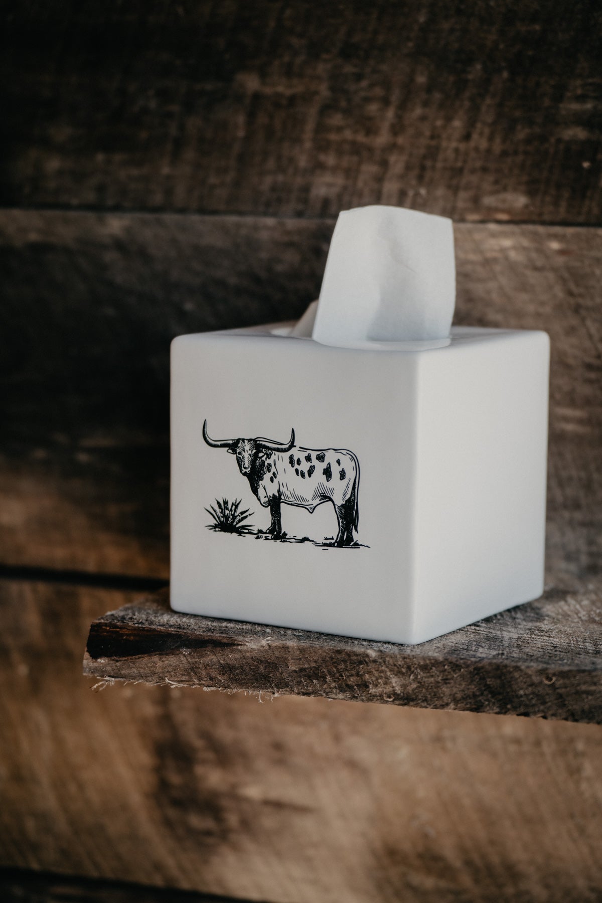 'Ranch Life' Ceramic Tissue Box Cover