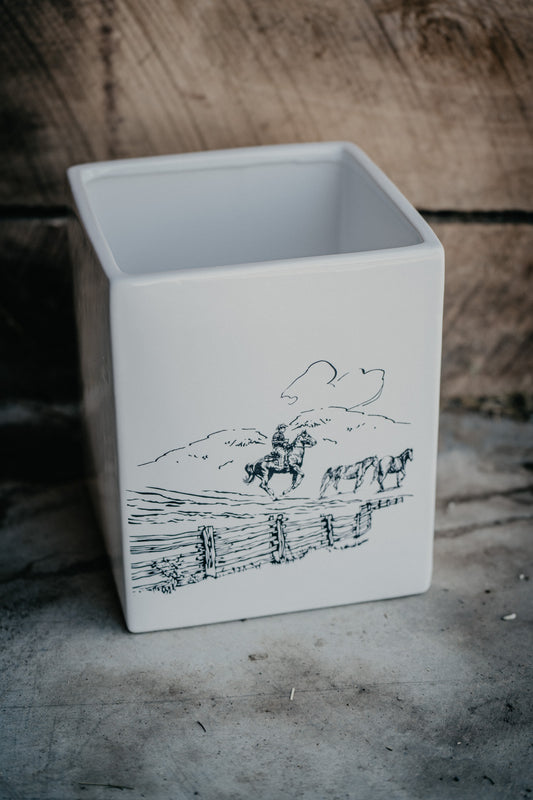 'Ranch Life' Ceramic WasteBasket