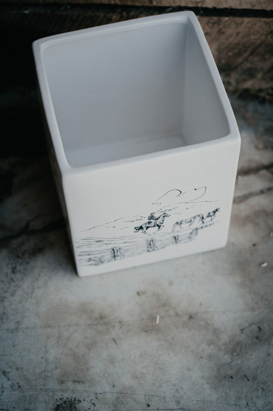 'Ranch Life' Ceramic WasteBasket