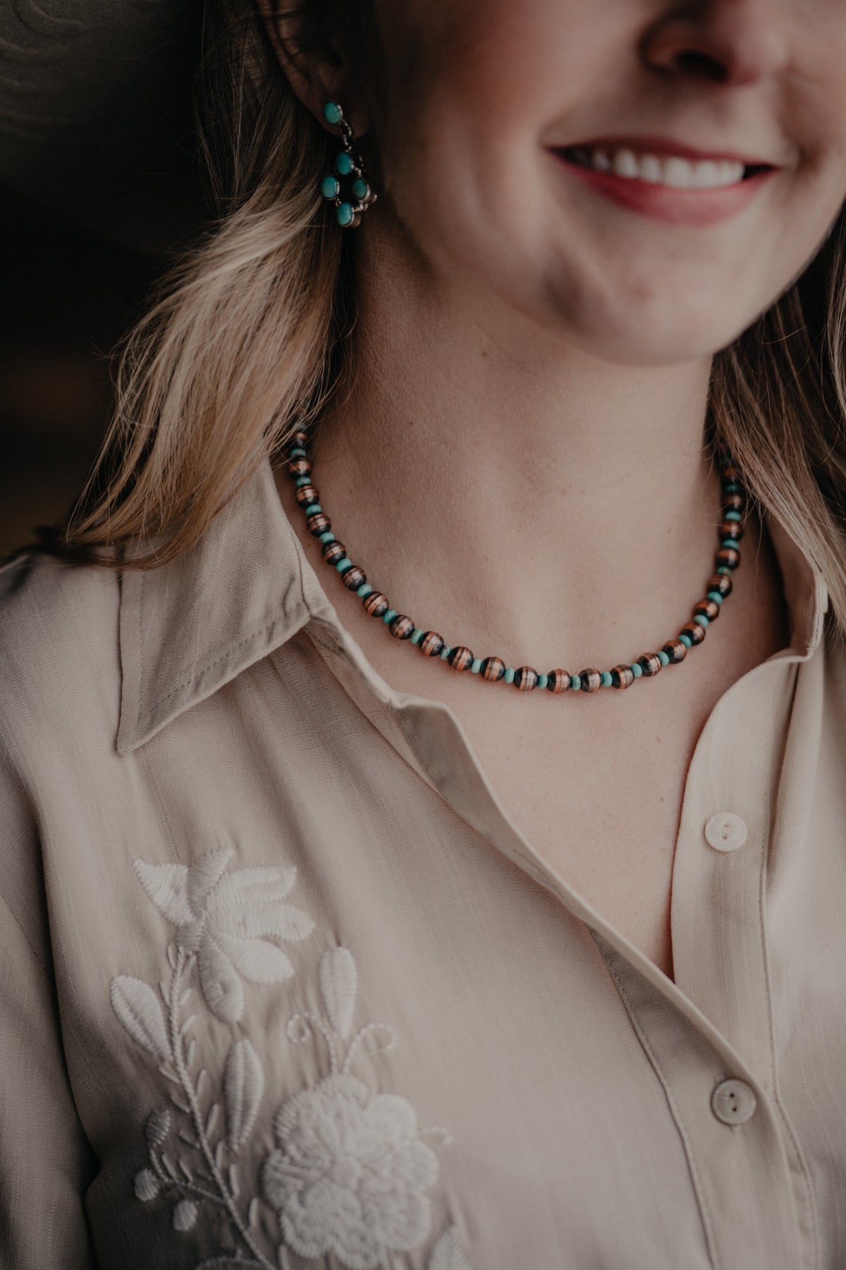 Copper Navajo Pearl Necklace (Varying Lengths and Styles)