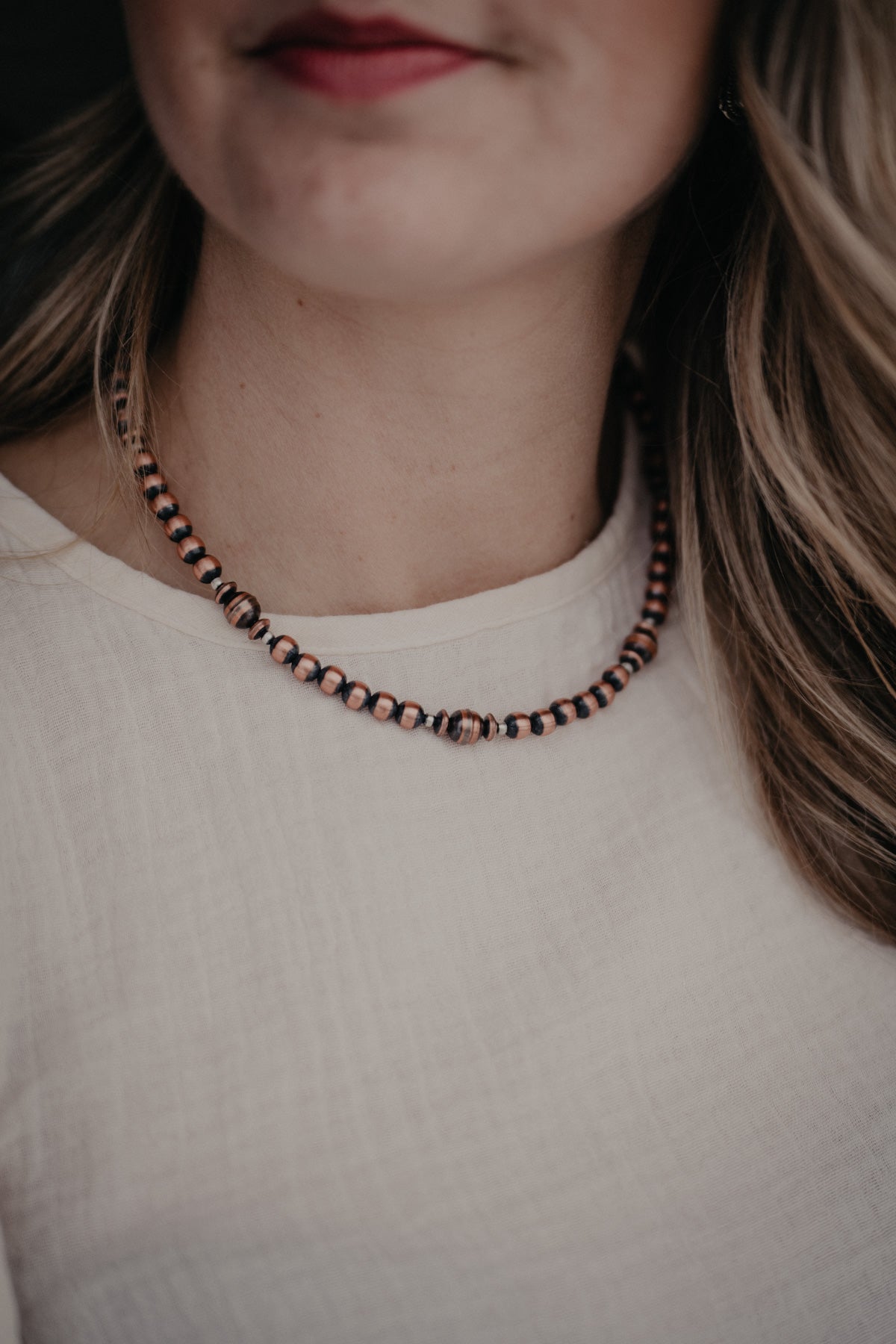 Copper Navajo Pearl Necklace (Varying Lengths and Styles)