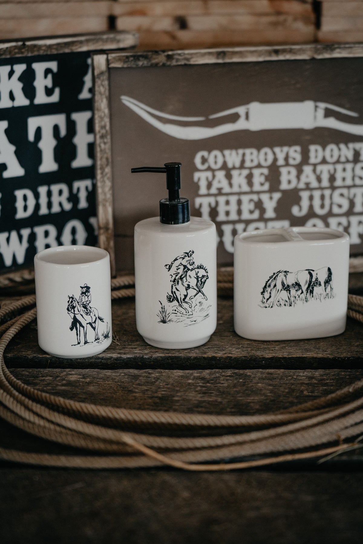 'Ranch Life' 3pc Bathroom Countertop Set