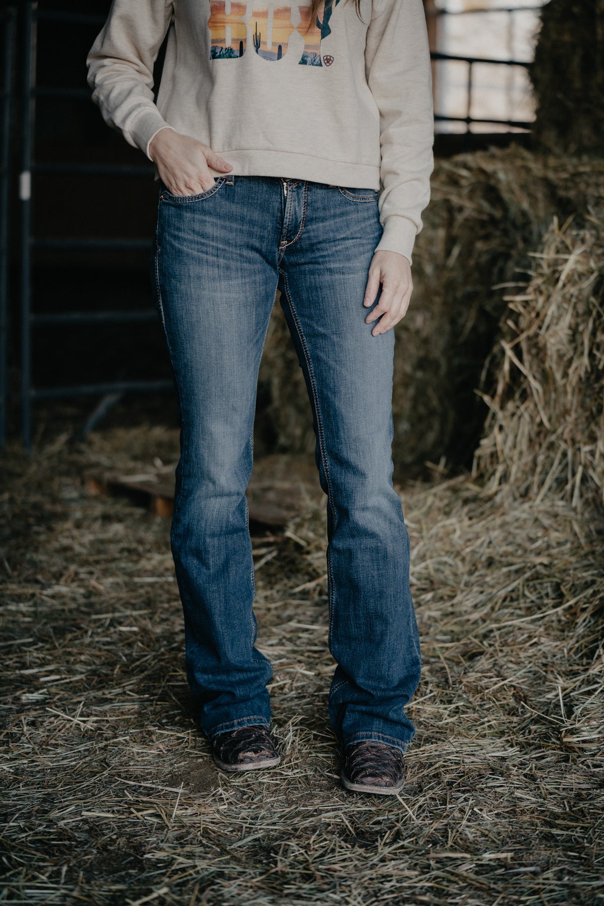 'Amora' Mid Rise Bootcut Jean by Ariat